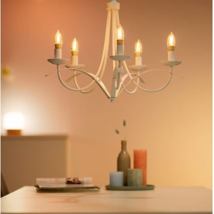 LED Ściemnialna żarówka VINTAGE FILAMENT C35 E14/4,9W/230V 2000-5000K CRI 90 Wi-Fi - WiZ