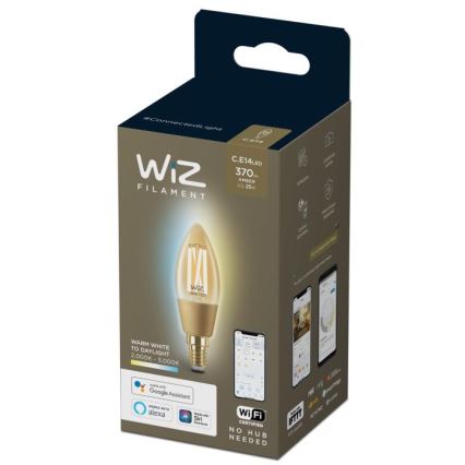 LED Ściemnialna żarówka VINTAGE FILAMENT C35 E14/4,9W/230V 2000-5000K CRI 90 Wi-Fi - WiZ