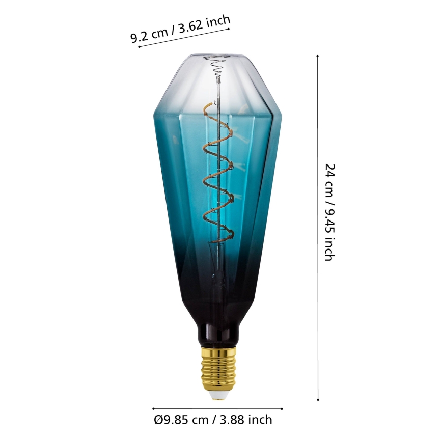 LED ściemnialna żarówka VINTAGE E27/4W/230V 2000K niebieska - Eglo 110235