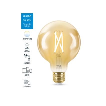 LED Ściemnialna żarówka VINTAGE FILAMENT G95 E27/6,7W/230V 2000-5000K CRI 90 Wi-Fi - WiZ