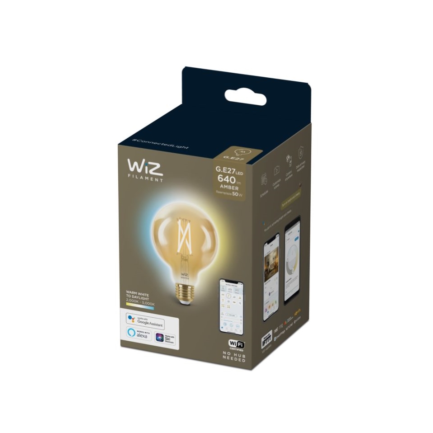 LED Ściemnialna żarówka VINTAGE FILAMENT G95 E27/6,7W/230V 2000-5000K CRI 90 Wi-Fi - WiZ