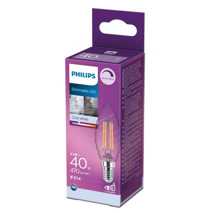 LED Ściemnialna żarówka VINTAGE Philips E14/4,5W/230V 4000K