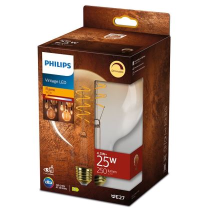 LED Ściemnialna żarówka VINTAGE Philips G120 E27/4,5W/230V 1800K