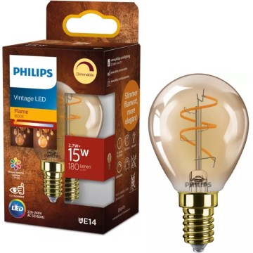 LED ściemnialna żarówka VINTAGE Philips P45 E14/2,7W/230V 1800K