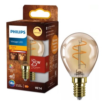 LED ściemnialna żarówka VINTAGE Philips P45 E14/3,1W/230V 2200K
