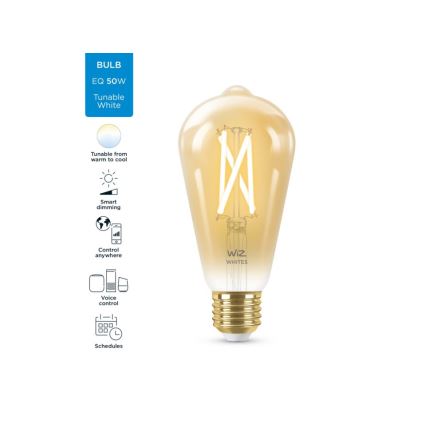 LED Ściemnialna żarówka VINTAGE FILAMENT ST64 E27/7W/230V 2000-5000K CRI 90 Wi-Fi - WiZ