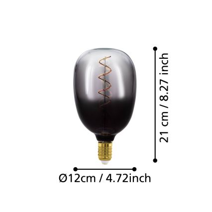 LED ściemnialna żarówka VINTAGE T120 E27/4W/230V 1800K przydymiona - Eglo 110227
