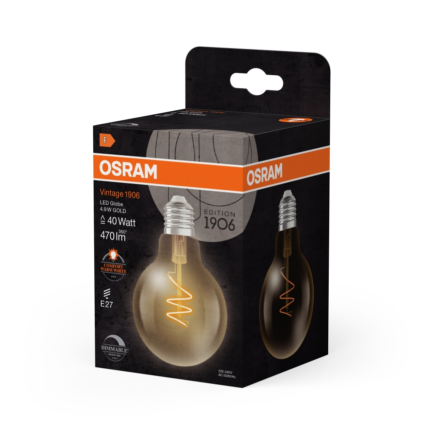 LED ściemnialna żarówka z filamentem w stylu vintage E27/4,9W/230V 2200K CRI 90 - Osram
