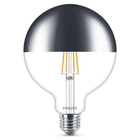 LED Ściemnialna żarówka z lustrzanym kulistym trzonkiem MODERN Philips E27/8W/230V 2700K