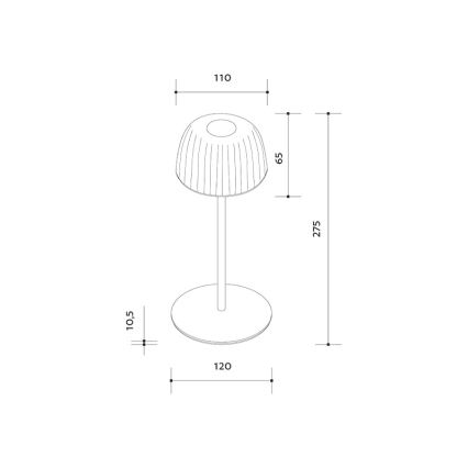 LED Ściemnialna zewnętrzna akumulatorowa lampa stołowa VIVIEN LED/3W/5V 2700K 1600 mAh IP54 czarna