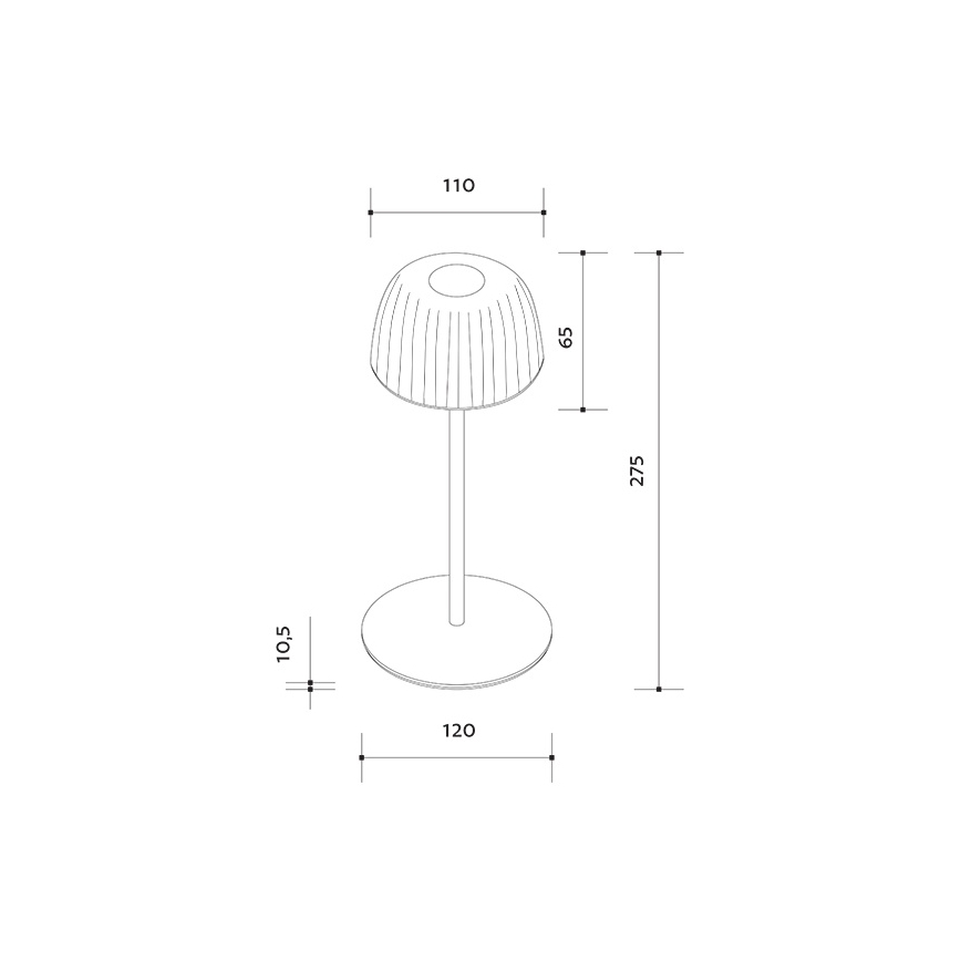 LED Ściemnialna zewnętrzna akumulatorowa lampa stołowa VIVIEN LED/3W/5V 2700K 1600 mAh IP54 czarna