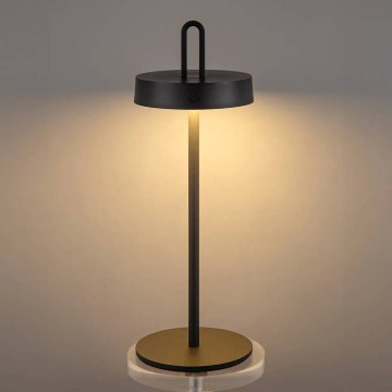 LED ściemnialna zewnętrzna ładowalna dotykowa lampa stołowa SHINE LED/1,5W/3,7V 3000 mAh IP44 czarna