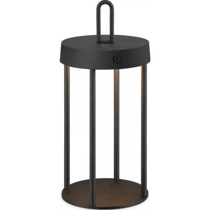 LED Ściemnialna zewnętrzna ładowalna dotykowa lampa stołowa GENTLE LED/1,5W/3,7V 3000 mAh IP44 czarna