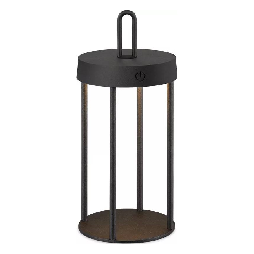 LED Ściemnialna zewnętrzna ładowalna dotykowa lampa stołowa GENTLE LED/1,5W/3,7V 3000 mAh IP44 czarna