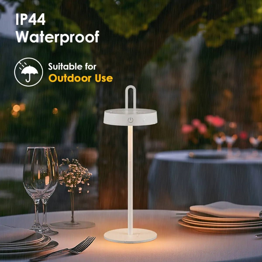 LED ściemnialna zewnętrzna ładowalna dotykowa lampa stołowa SHINE LED/1,5W/3,7V 3000 mAh IP44 biała
