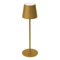 LED ściemnialna zewnętrzna ładowalna lampa stołowa LED/4W/4000 mAh 3000/4000/5500K IP44 złota