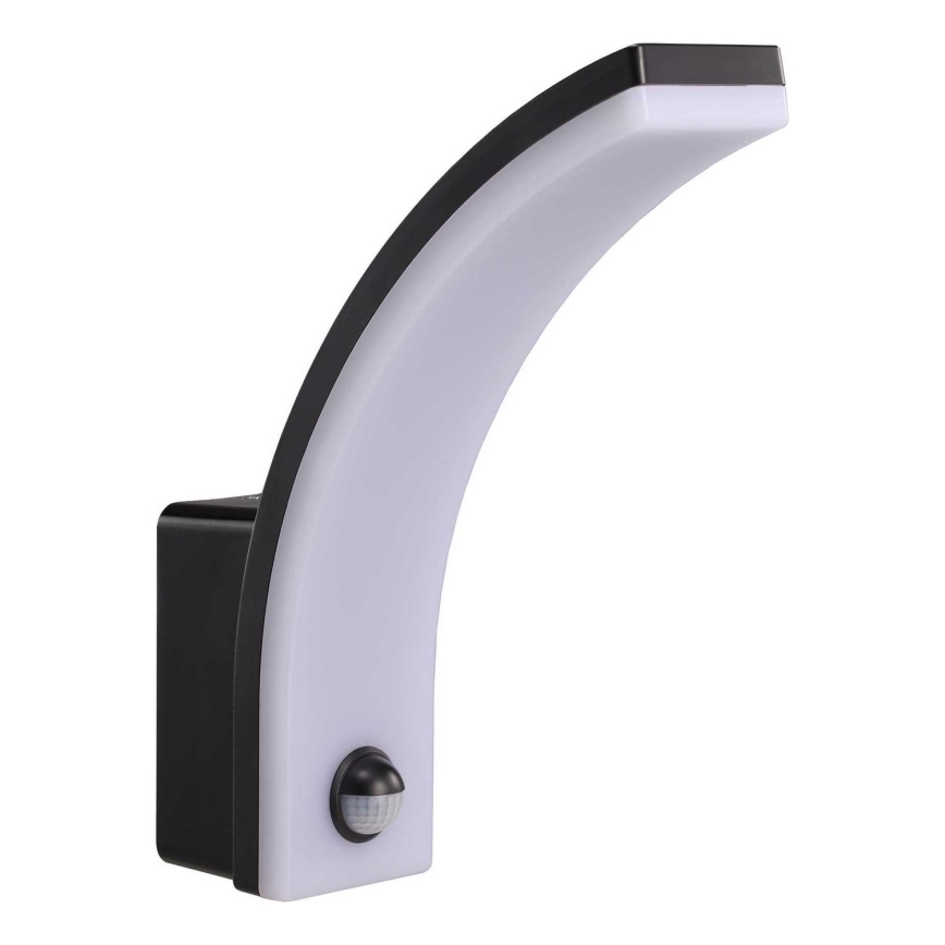 LED ściemnialna zewnętrzna oprawa ścienna z czujnikiem ruchu i zmierzchu LED/12/15/20W/230V IP65 czarna