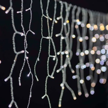 LED ściemnialna zewnętrzna świąteczna kurtyna 400xLED/11 funkcji, 11 m, IP65, Wi-Fi Tuya