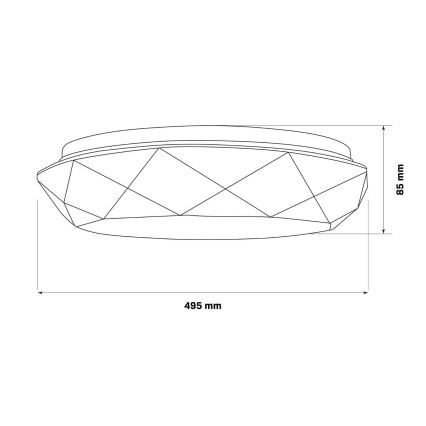 LED Ściemnialne oświetlenie łazienkowe GALAXY LED/72W/230V śr. 49 cm 3000-6000K IP44 + pilot zdalnego sterowania