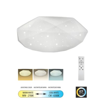 LED Regulowane oświetlenie sufitowe INDUS LED/60W/230V 2700-6500K śr. 58 cm + pilot do zdalnego sterowania