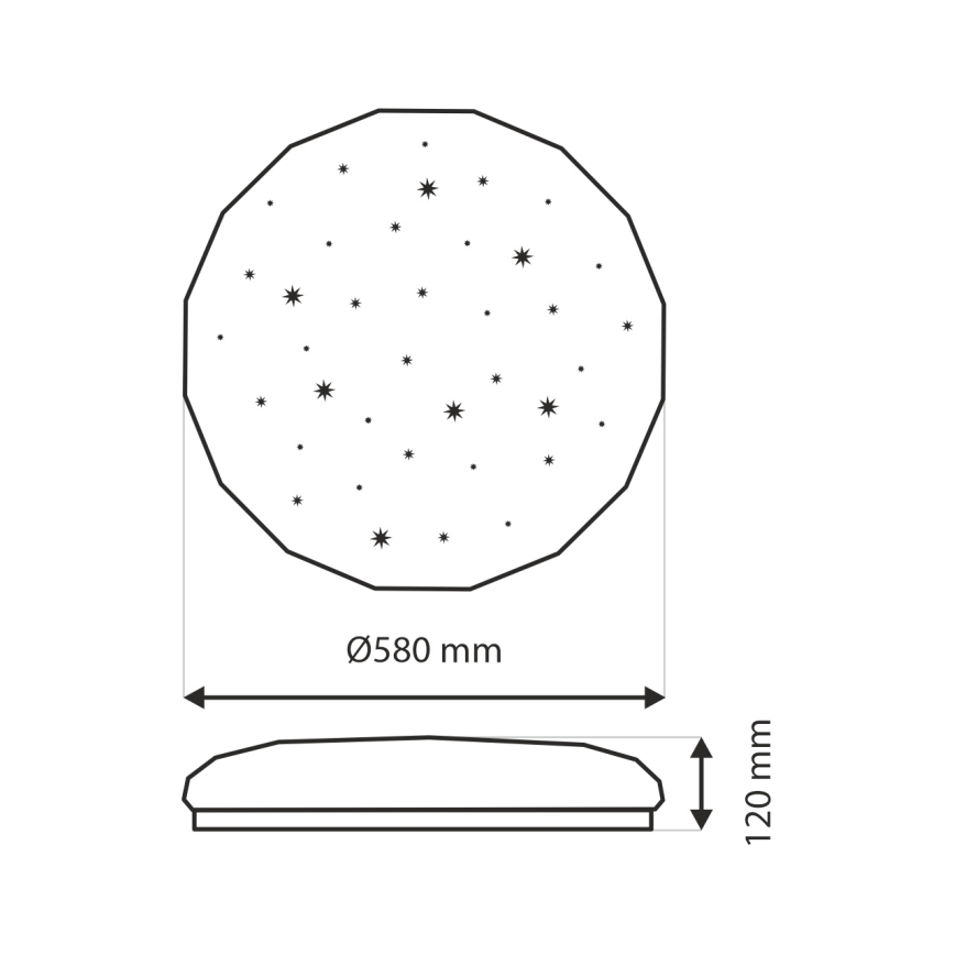 LED Regulowane oświetlenie sufitowe INDUS LED/60W/230V 2700-6500K śr. 58 cm + pilot do zdalnego sterowania