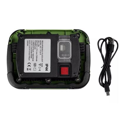 LED Ściemnialny akumulatorowy reflektor SAMSUNG CHIP + funkcja SOS LED/20W/3,7V/USB IP44 4000K 7200 mAh zielony