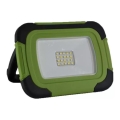 LED Ściemnialny akumulatorowy reflektor SAMSUNG CHIP + funkcja SOS LED/10W/3,7V/USB IP44 4000K 3600 mAh zielony
