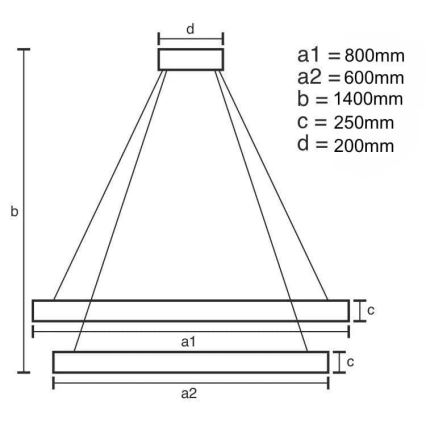 LED Ściemnialny kryształowy żyrandol na lince LED/190W/230V 3000-6500K + pilot zdalnego sterowania