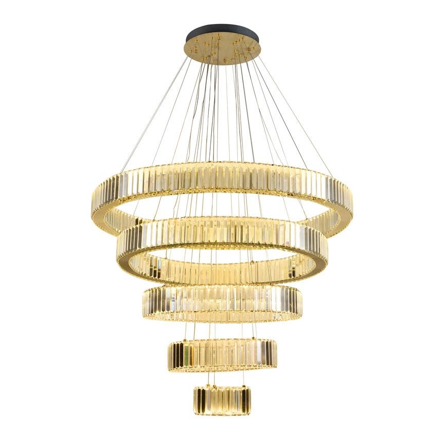 LED Ściemnialny kryształowy żyrandol na lince LED/195W/230V 3000-6500K + pilot zdalnego sterowania
