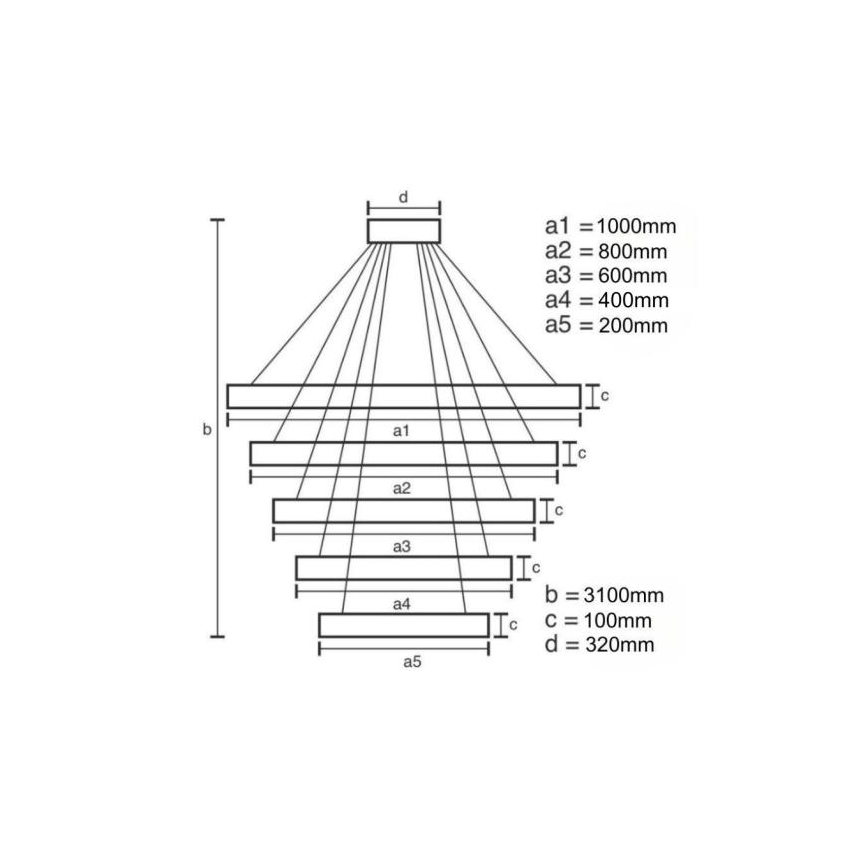 LED Ściemnialny kryształowy żyrandol na lince LED/195W/230V 3000-6500K + pilot zdalnego sterowania