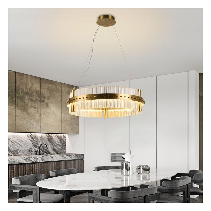 LED Ściemnialny kryształowy żyrandol na lince LED/40W/230V 3000-6500K + pilot zdalnego sterowania