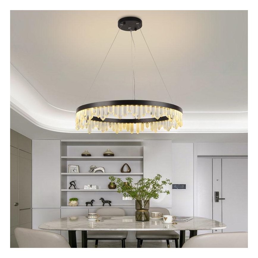 LED Ściemnialny kryształowy żyrandol na lince LED/40W/230V 3000-6500K + pilot zdalnego sterowania