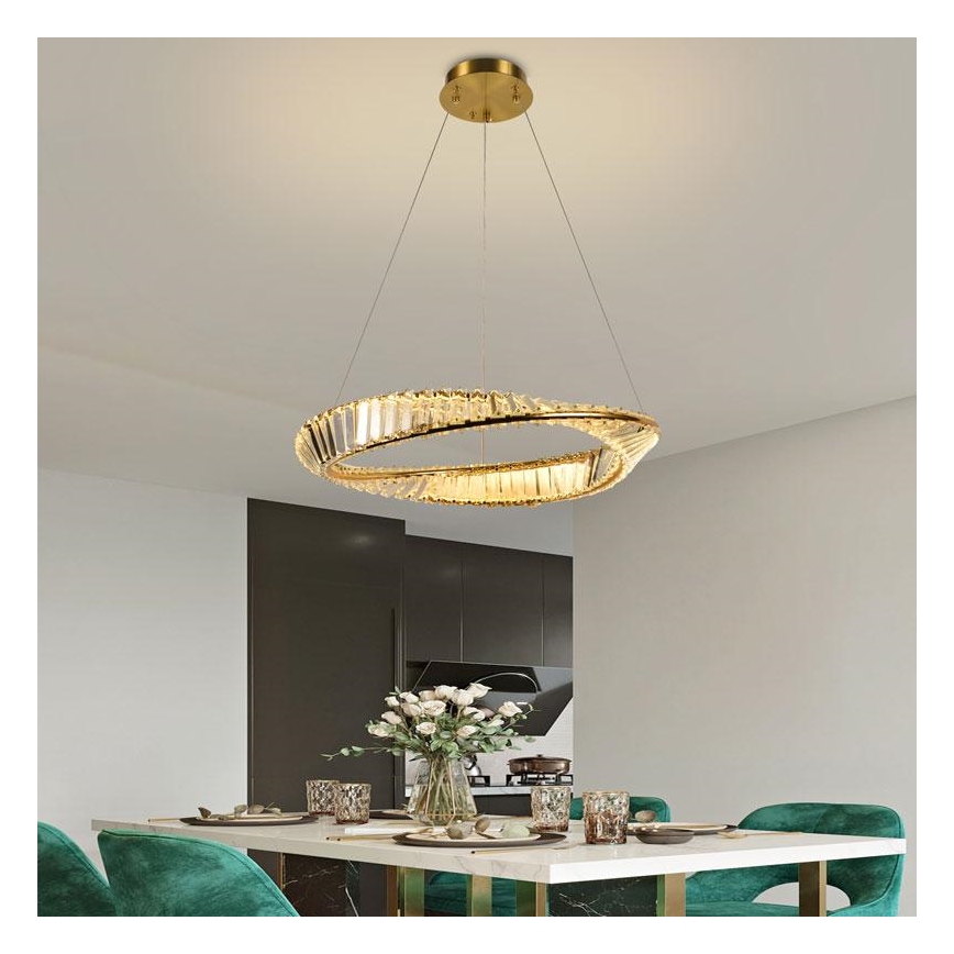 LED Ściemnialny kryształowy żyrandol na lince LED/40W/230V 3000-6500K + pilot zdalnego sterowania