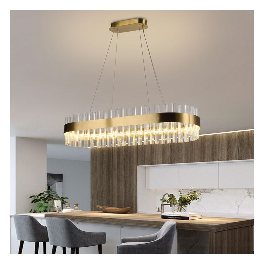 LED Ściemnialny kryształowy żyrandol na lince LED/45W/230V 3000-6500K + pilot zdalnego sterowania