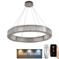 LED Ściemnialny kryształowy żyrandol na lince LED/50W/230V 3000-6500K chrom błyszczący + zdalne sterowanie