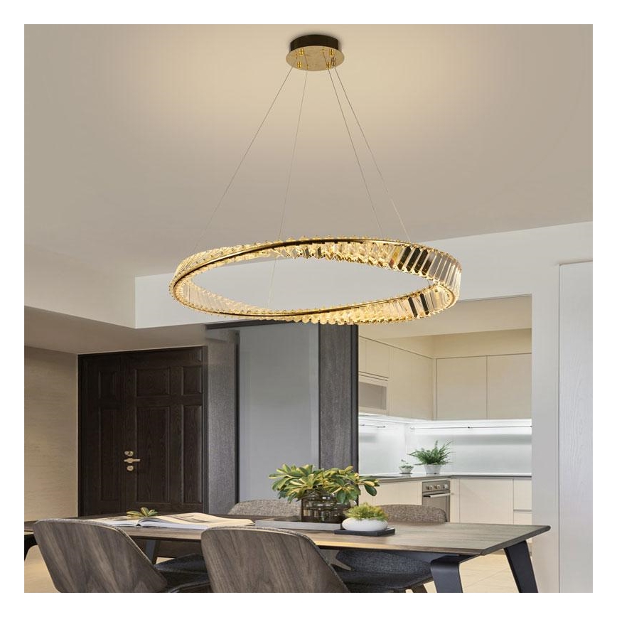 LED Ściemnialny kryształowy żyrandol na lince LED/50W/230V 3000-6500K + pilot zdalnego sterowania