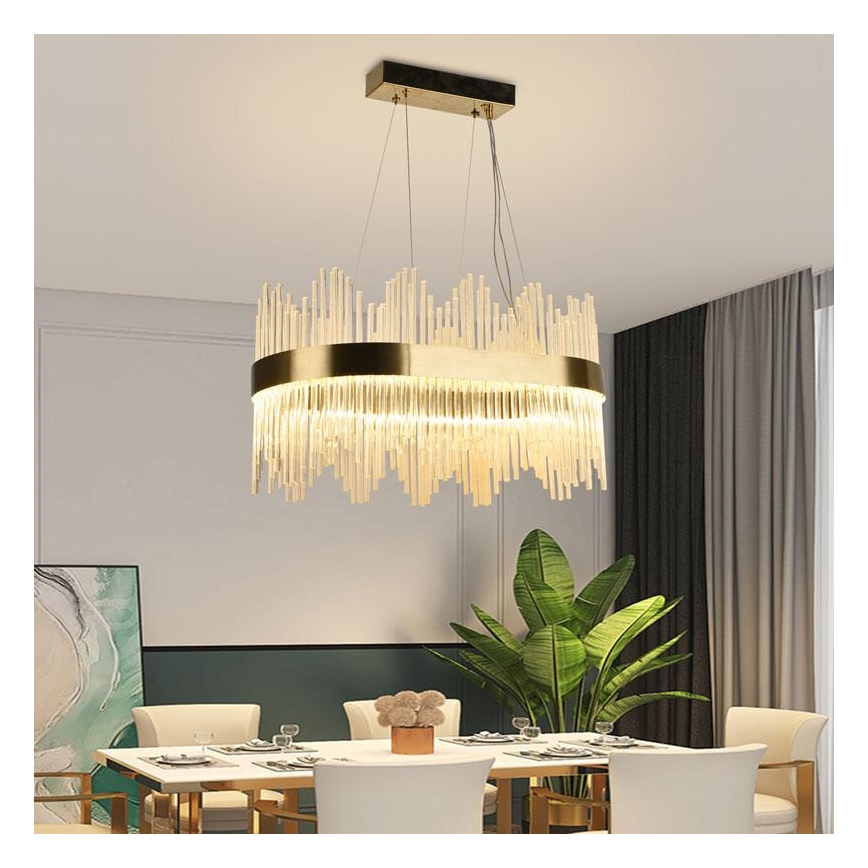 LED Ściemnialny kryształowy żyrandol na lince LED/70W/230V 3000-6500K + pilot zdalnego sterowania