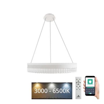 LED Ściemnialny kryształowy żyrandol na lince LED/80W/230V 3000-6500K biały + zdalne sterowanie