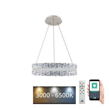 LED Ściemnialny kryształowy żyrandol na lince LED/80W/230V 3000-6500K biały + zdalne sterowanie