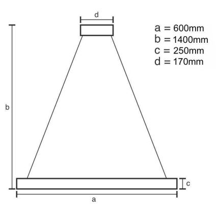 LED Ściemnialny kryształowy żyrandol na lince LED/80W/230V 3000-6500K + pilot zdalnego sterowania