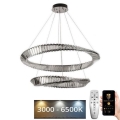 LED Ściemnialny kryształowy żyrandol na lince LED/90W/230V 3000-6500K chrom błyszczący + zdalne sterowanie