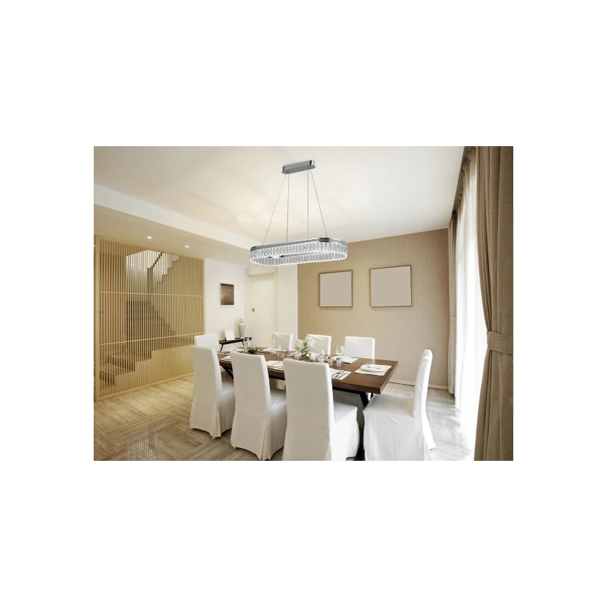 Ściemnialny kryształowy żyrandol LED na lince THALIA LED/50W/230V 3000-6000K + zdalne sterowanie