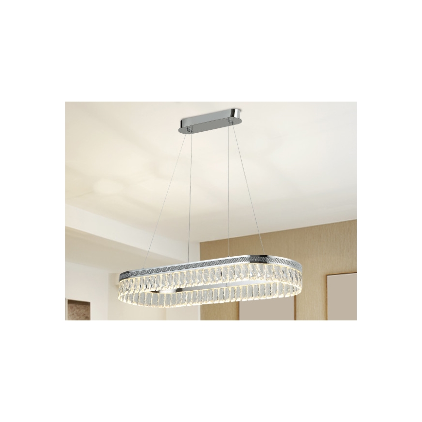 Ściemnialny kryształowy żyrandol LED na lince THALIA LED/50W/230V 3000-6000K + zdalne sterowanie