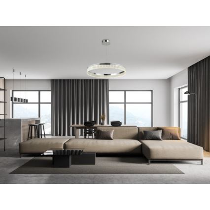 LED ściemnialny kryształowy żyrandol na lince THALIA LED/55W/230V 3000-6000K śr. 80 cm + zdalne sterowanie