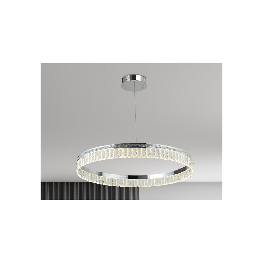 LED ściemnialny kryształowy żyrandol na lince THALIA LED/55W/230V 3000-6000K śr. 80 cm + zdalne sterowanie
