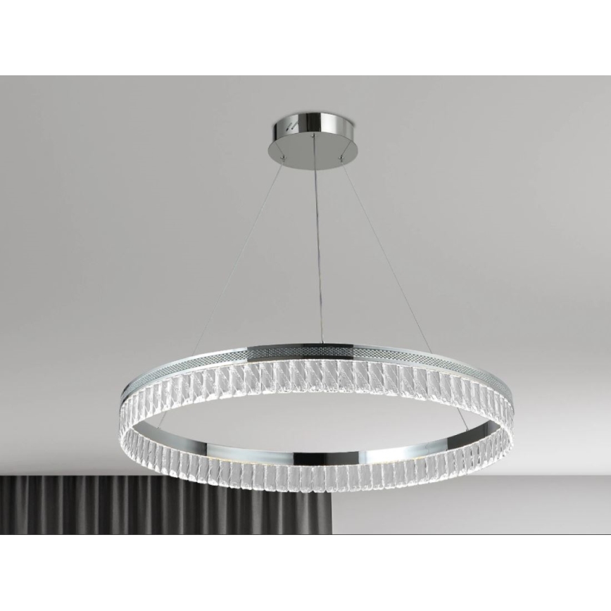 LED ściemnialny kryształowy żyrandol na lince THALIA LED/55W/230V 3000-6000K śr. 80 cm + zdalne sterowanie