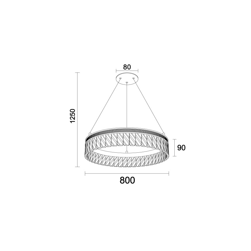 LED ściemnialny kryształowy żyrandol na lince THALIA LED/55W/230V 3000-6000K śr. 80 cm + zdalne sterowanie