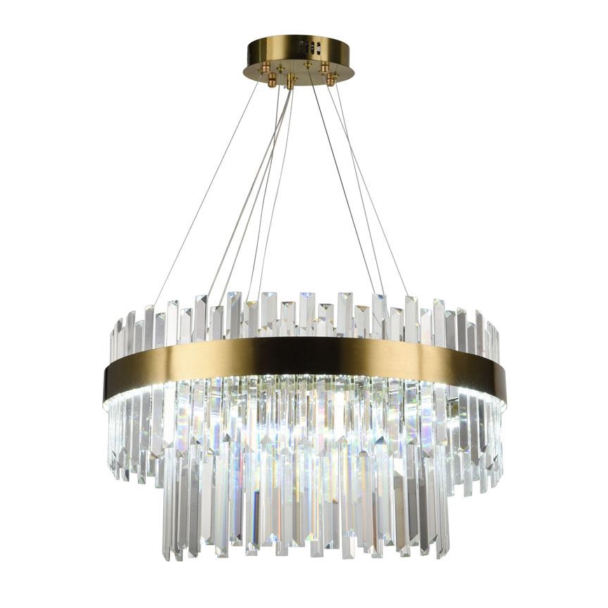 LED Regulowany kryształowy żyrandol na linkę LED/80W/230V 3000-6500K + pilot do zdalnego sterowania