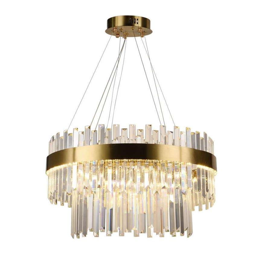 LED Regulowany kryształowy żyrandol na linkę LED/80W/230V 3000-6500K + pilot do zdalnego sterowania
