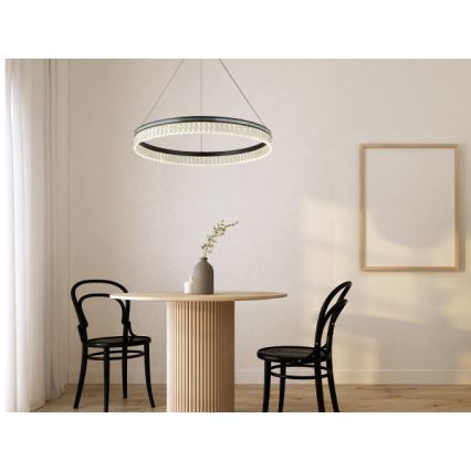 Ściemnialny kryształowy żyrandol LED na lince THALIA LED/55W/230V 3000-6000K śr. 80 cm + pilot zdalnego sterowania